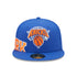New Era Knicks Side Split 5950 Fitted Hat in Blue - Front View