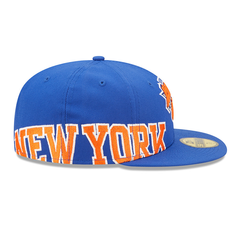 New Era Men's New Era Blue York Knicks Side Split 59FIFTY Fitted Hat