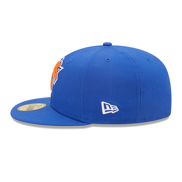 New Era Knicks Side Split 5950 Fitted Hat in Blue - Left View