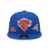 New Era Knicks Patched Identity Fitted Hat In Blue & Orange - Front View
