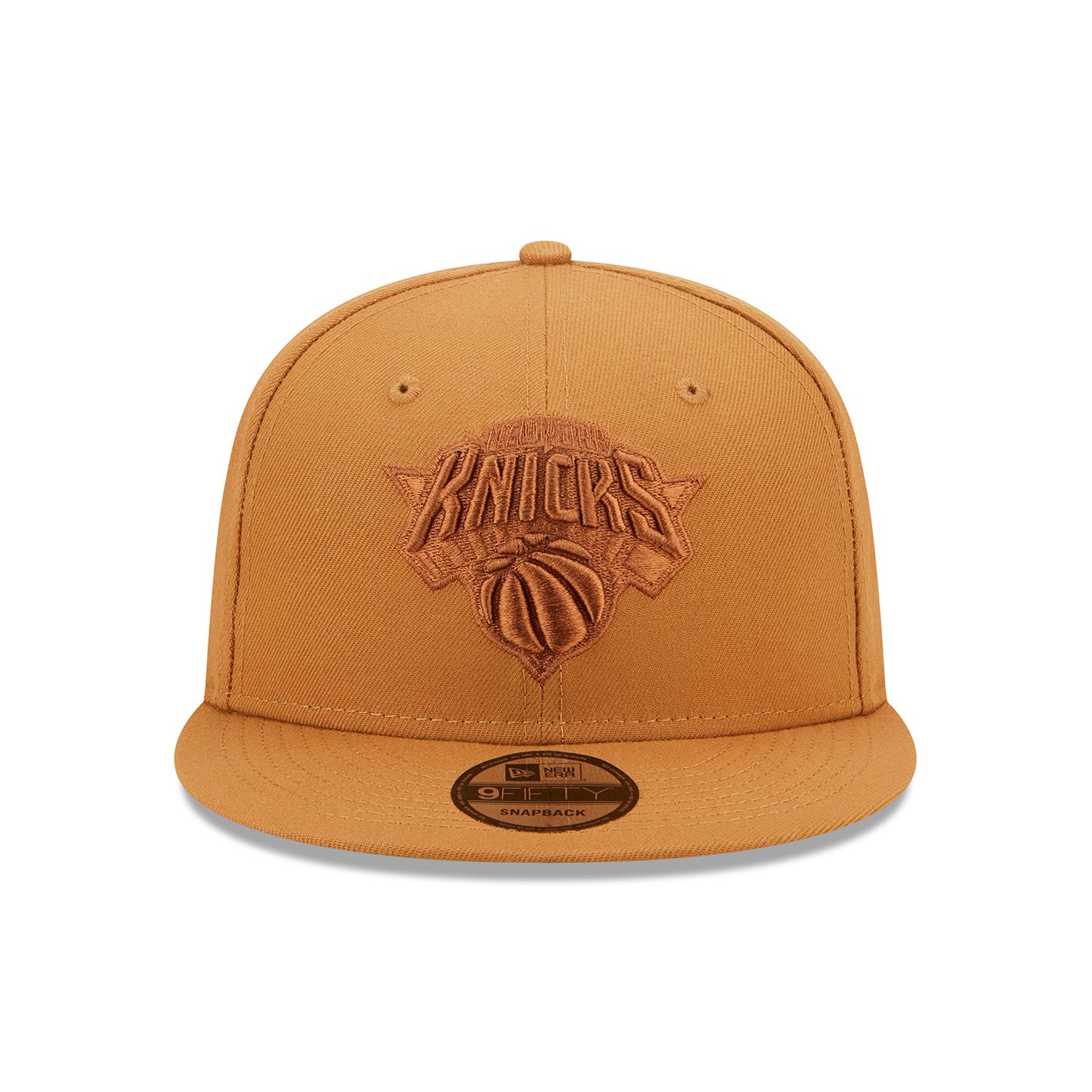 New Era Knicks Light Bronze Snapback Hat - Front View