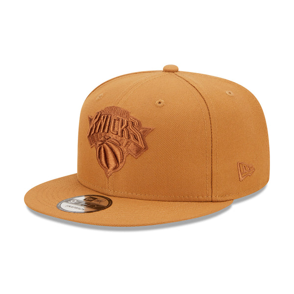 New Era Knicks Light Bronze Snapback Hat - Angled Left Side View
