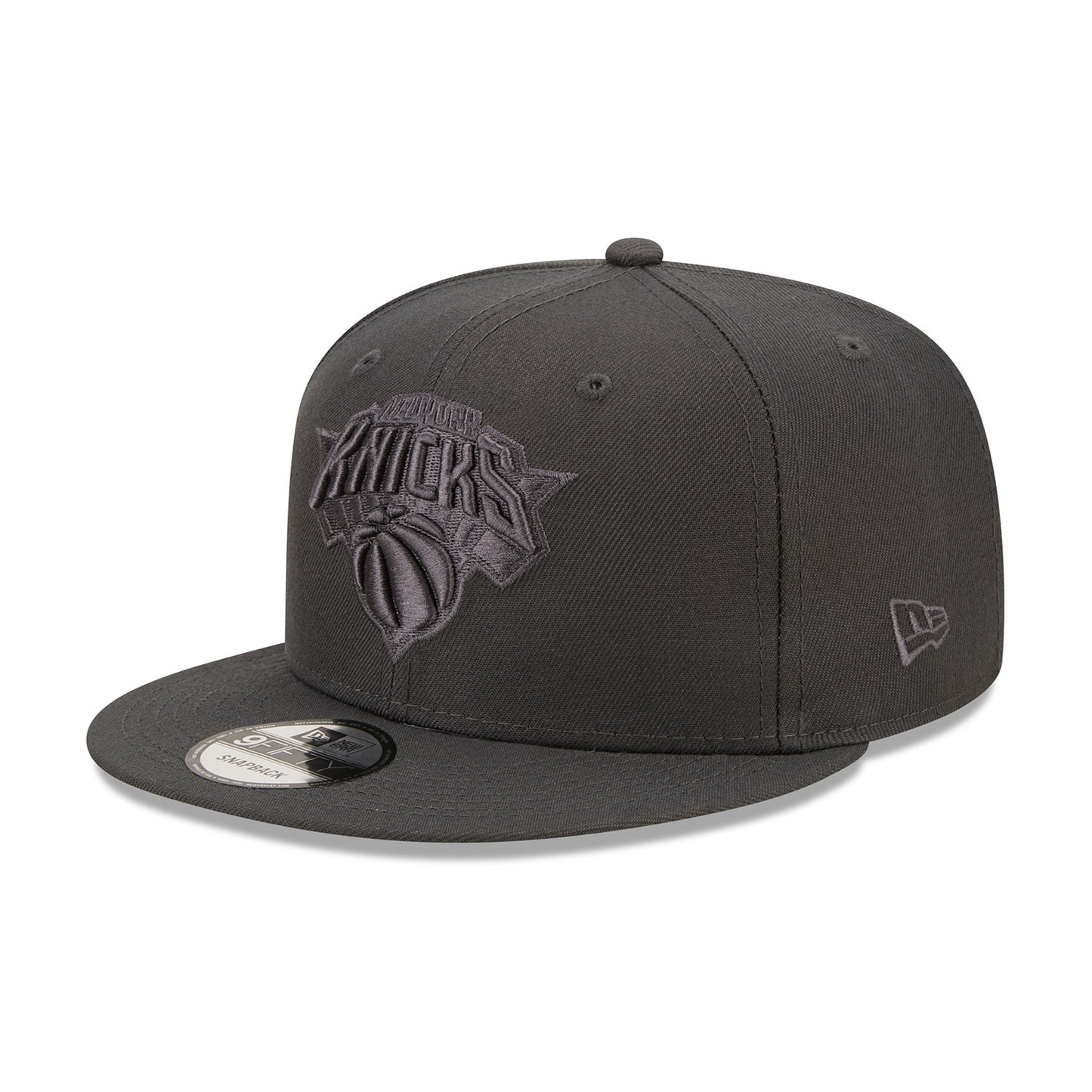 New Era Knicks Tonal Charcoal Snapback Hat - Angled Left Side View