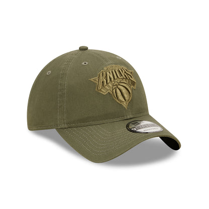 New Era Knicks Olive Green Tonal Core Classic Hat - Angled Right Side View