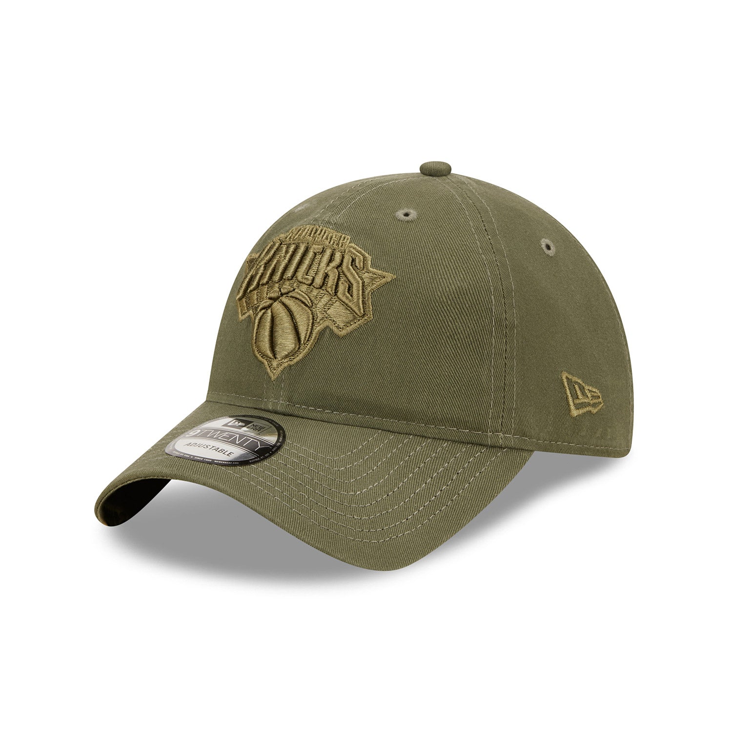 New Era Knicks Olive Green Tonal Core Classic Hat - Angled Left Side View