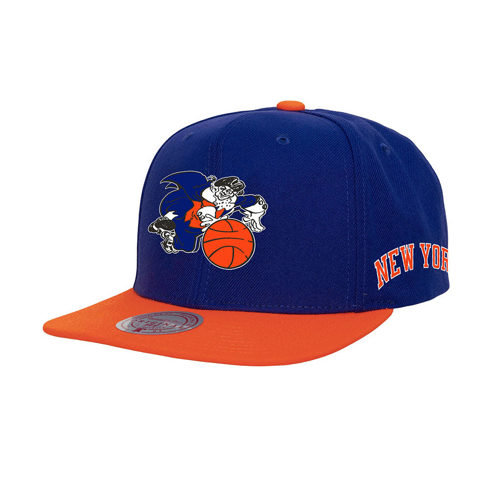 Mitchell & Ness Knicks Origins Snapback in Blue- Front View