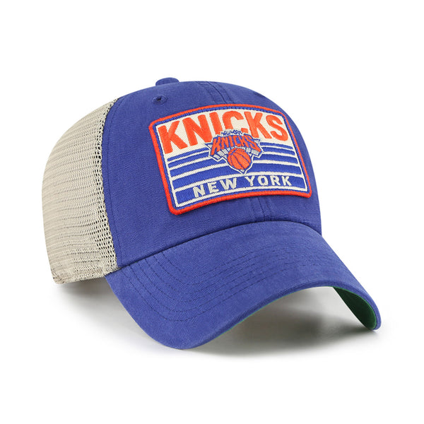 '47 Brand Knicks Four Stroke Clean Up Hat In Blue, White & Orange - Angled Right Side View
