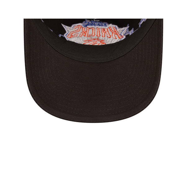 New Era Knicks Skyline Tip Off Adjustable Hat In Black, Orange & Blue - Underbill View