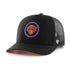 '47 Brand Knicks 22-23 City Edition Trucker Hat In Black, Orange & Blue - Angled Left Side View