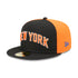 New Era Knicks City Edition 22-23 Official Fitted Hat In Black & Orange - Angled Left Side View