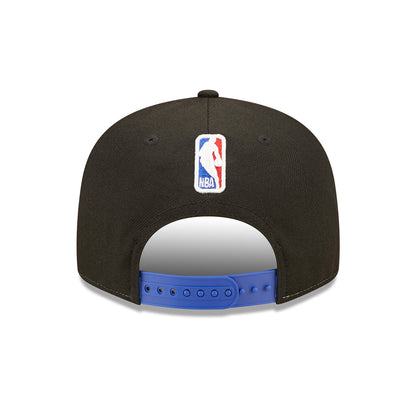 New Era Knicks City Edition 22-23 Official Snapback Hat In Black & Orange - Back View