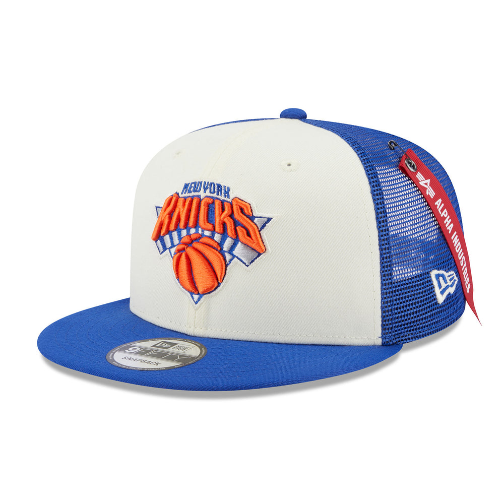 New York Knicks Hat Mitchell & Ness Gray Orange Blue Basketball Fitted Cap  7-1/4