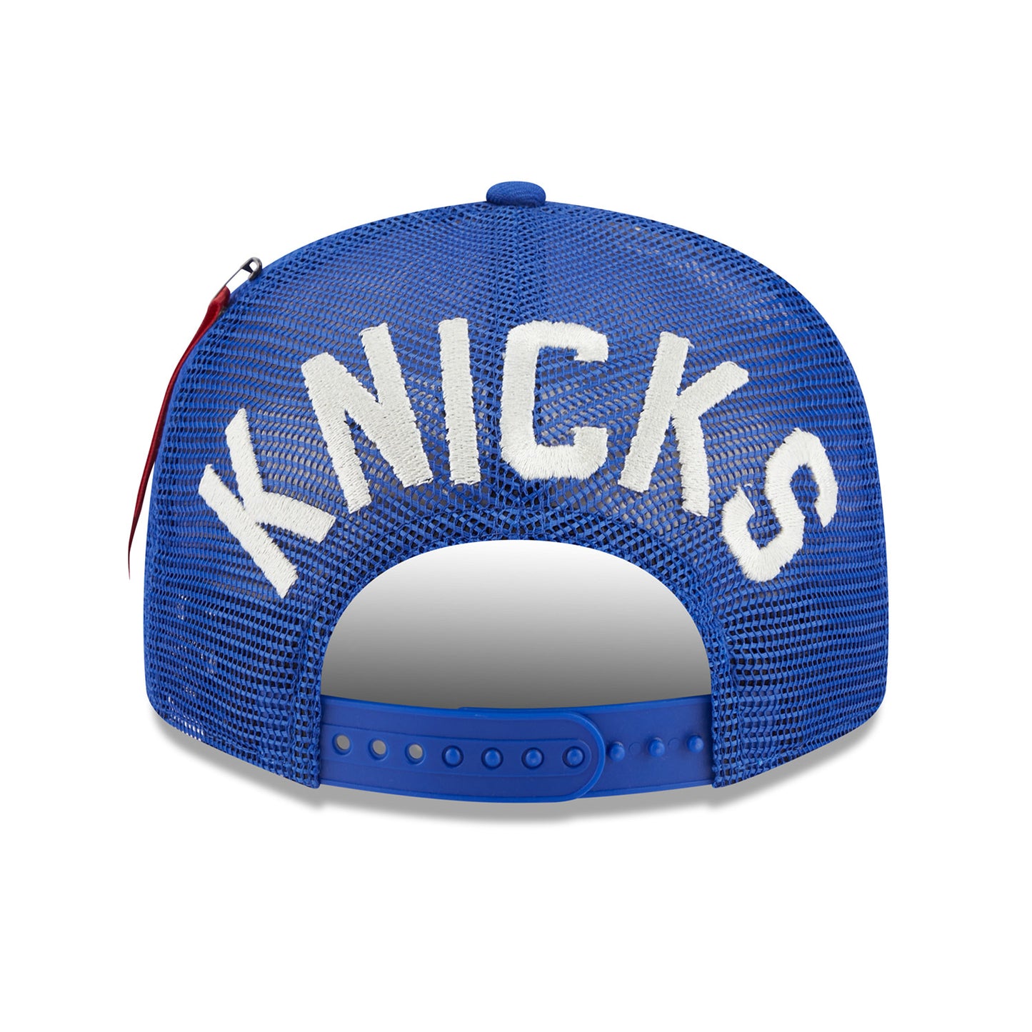 New Era Knicks Alpha Collection Snapback Hat In Blue & White - Back View