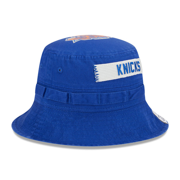 New Era Knicks Alpha Collection Bucket Hat In Blue - Right Side View