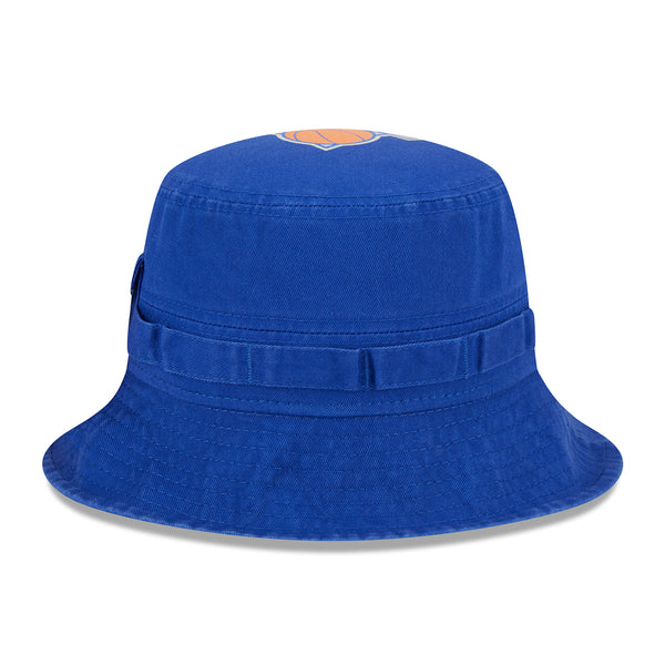 New Era Knicks Alpha Collection Bucket Hat In Blue - Back View