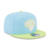 New Era Knicks Colorpack Two Tone Snapback Light Blue/Light Green Hat - Angled Right Side View