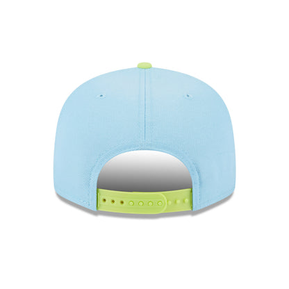 New Era Knicks Colorpack Two Tone Snapback Light Blue/Light Green Hat - Back View