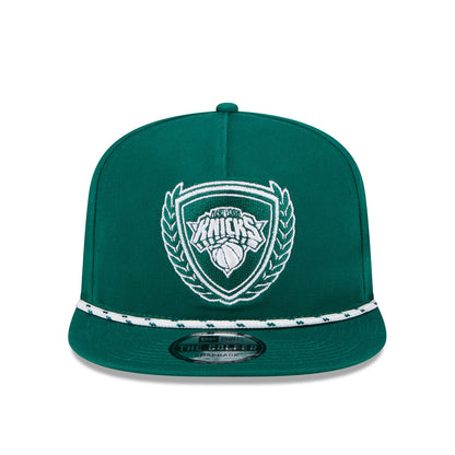 New Era Knicks Golfer Emerald Green Leaves Snapback Hat - Front View