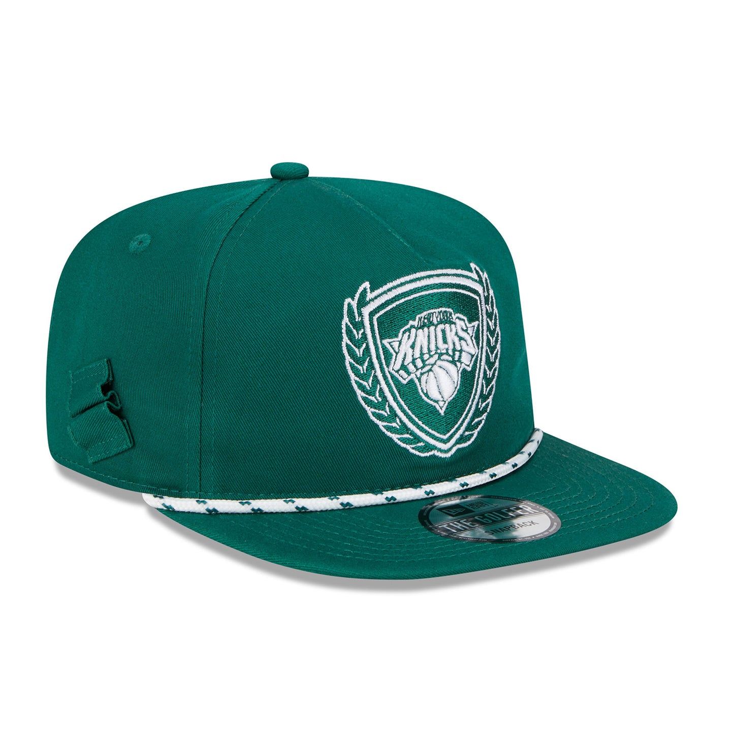 New Era Knicks Golfer Emerald Green Leaves Snapback Hat - Angled Right Side View