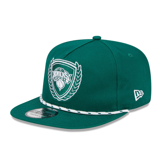 New Era Knicks Golfer Emerald Green Leaves Snapback Hat - Angled Left Side View