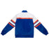 Knicks Mitchell & Ness Script Heavyweight Satin Jacket in Blue and White - Back View