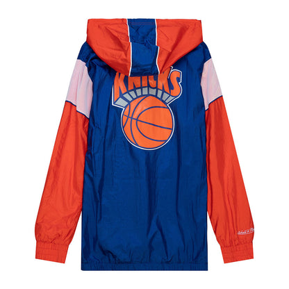Mitchell & Ness New York Knicks Highlight Reel Windbreaker in Orange and Blue - Back View