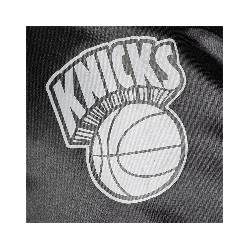 Mitchell & Ness Knicks Doodle Coaches Jacket In Black - Zoom View On Left Chest Logo Graphic