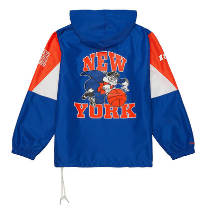 Mitchell & Ness Knicks Origins Anorak Jacket in Blue- Back View
