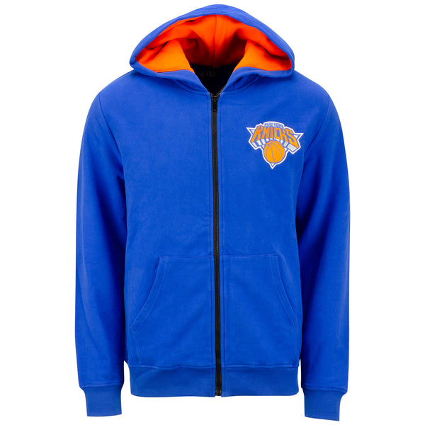 FISLL Knicks Full Zip Hoodie In Blue & Orange - Front View