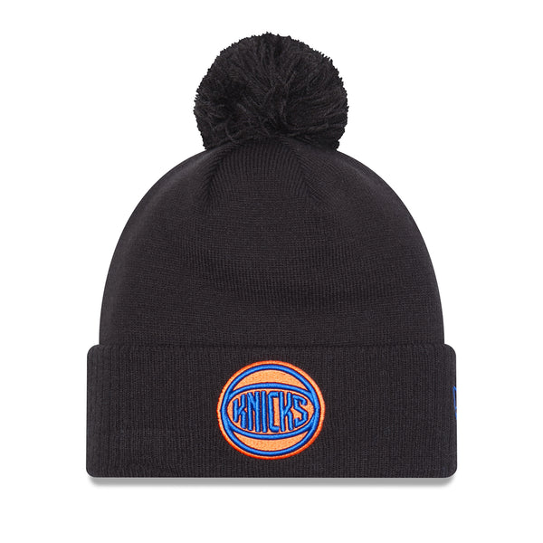 New Era Knicks City Edition 22-23 Alt Knit Hat In Black - Front View