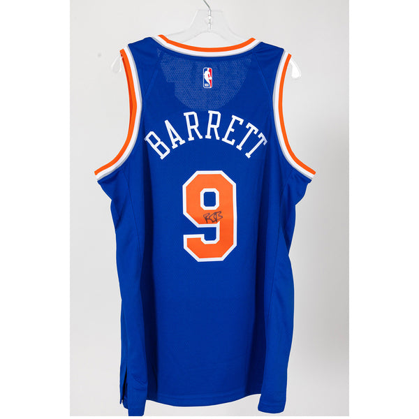 #9 RJ Barrett Package - Autographed Player-Worn Playoffs Warm-Up Shirt & Autographed Jersey In Blue - Autographed Back View
