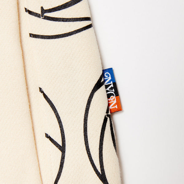 NYON X Knicks Mascot Sweatpants in White - Side Tag Close Up