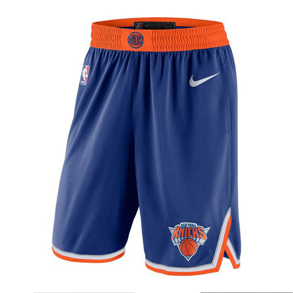 Nike Knicks Dri-Fit Icon Shorts In Blue & Orange - Front View