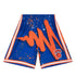 Mitchell & Ness Knicks Hyper Hoops Swingman Short In Blue, Orange & White - Front View