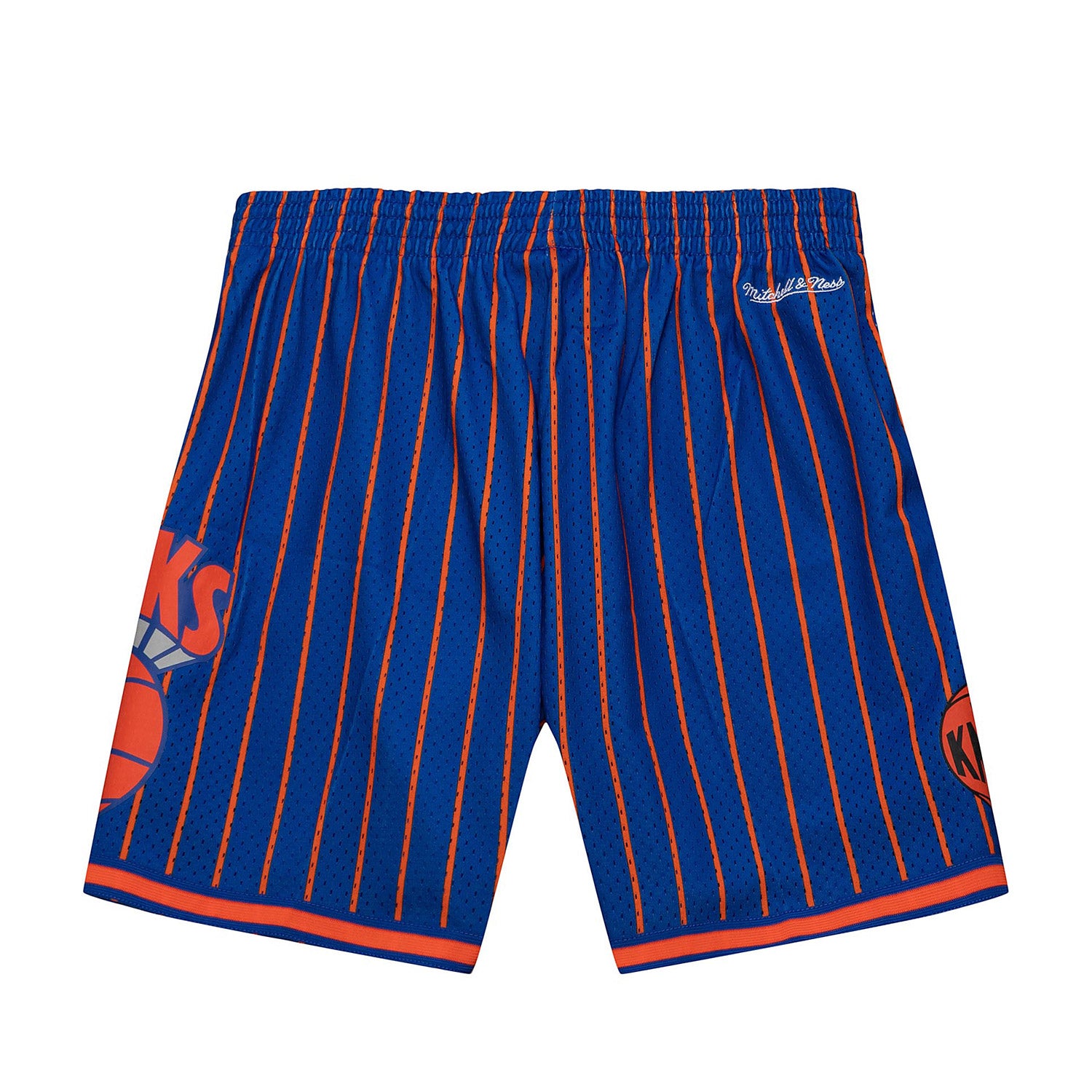 Mitchell & Ness Knicks City Collection Mesh Shorts In Blue & Orange - Back View