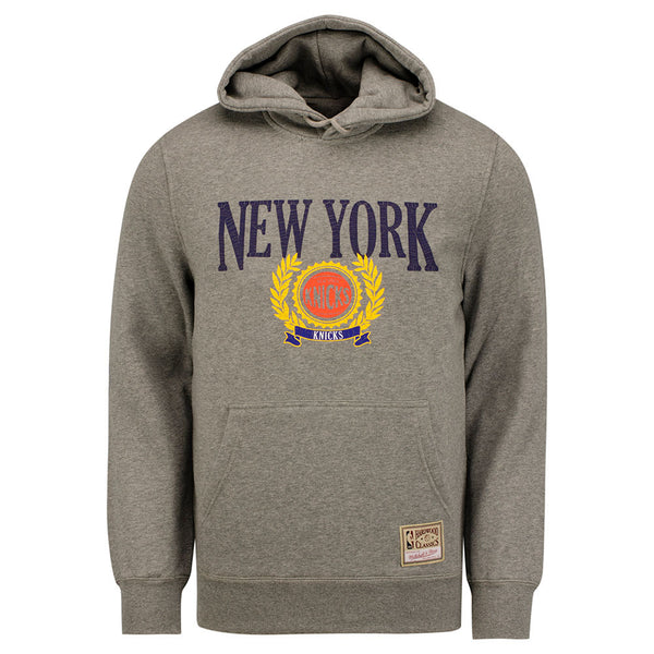 Men's Knicks Traditional Fleece Hoodie in Gray - Front View