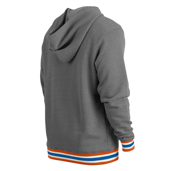 New Era Knicks New York Wordmark Fleece Hood in Grey - Back Right View