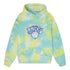 New Era Knicks Ice Tie Dye Logo Hoodie in Blue and Yellow - Front View