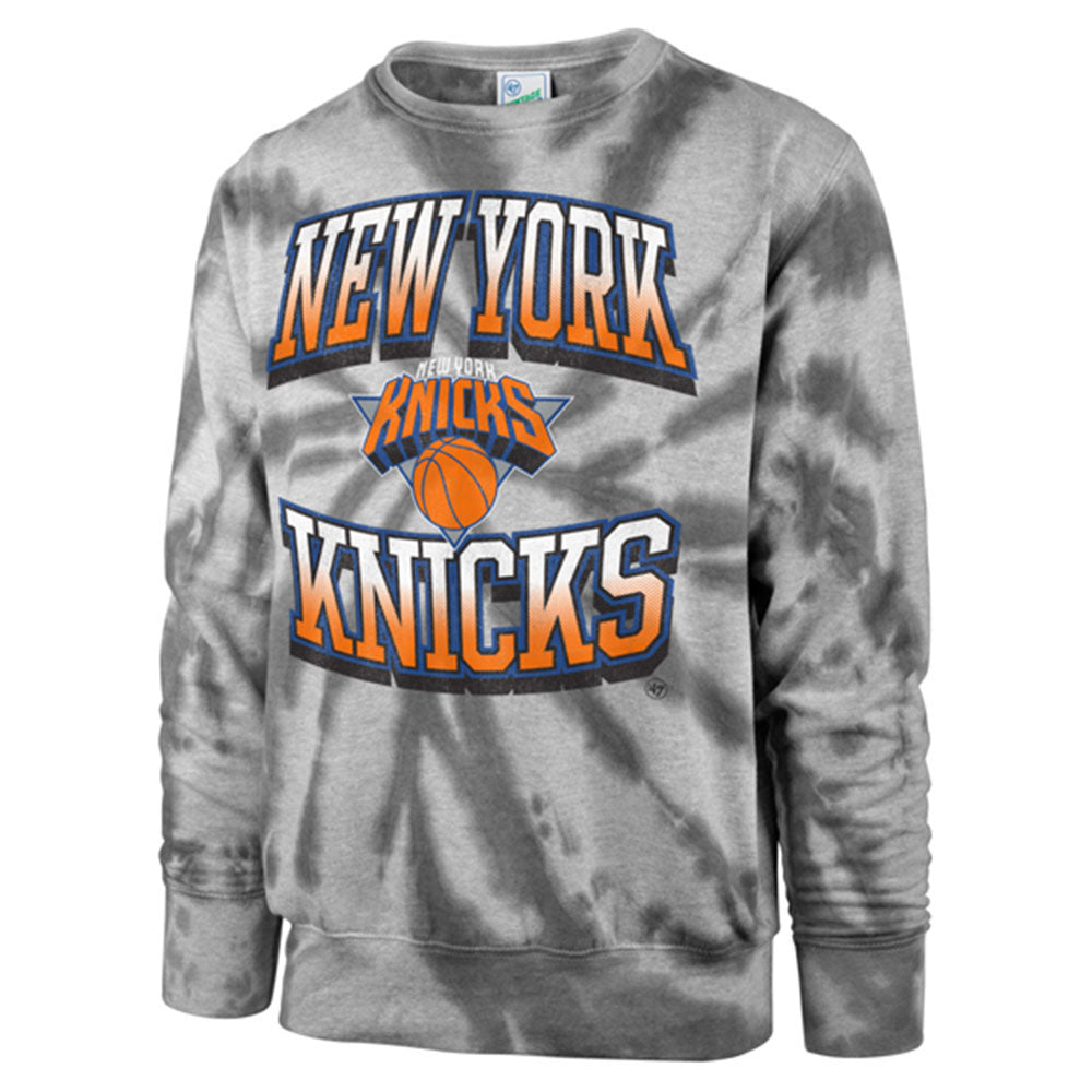 47 Brand Knicks Cyclone Thompson Crew in Grey - Front View