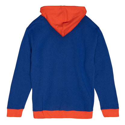 Mitchell & Ness Knicks Big Face Hoodie 5.0 In Blue & Orange - Back View