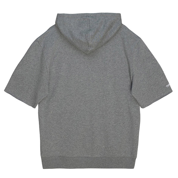 Mitchell & Ness Knicks Short Sleeve Fleece Hood In Grey & Orange - Back View