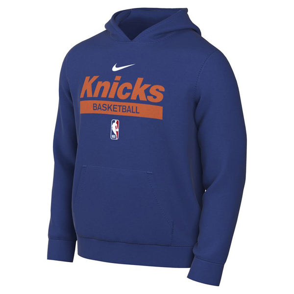 Nike Knicks 22-23 On Court Dri-Fit Spotlight Royal Hoodie In Blue - Front View
