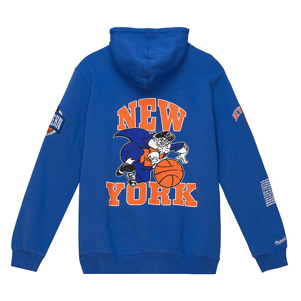 Mitchell & Ness Knicks Origins Hoodie in Blue- Back View