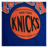 Mitchell & Ness Knicks Fashion Fleece Crew Sweater In Blue & Orange - Zoom View On Front Bottom Graphic