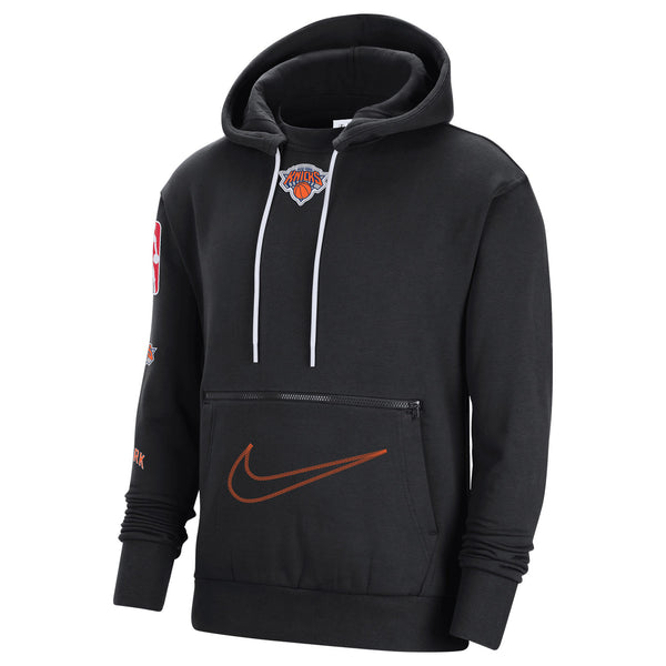Nike Knicks City Edition 22-23 Courtside Hoodie In Black - Front View