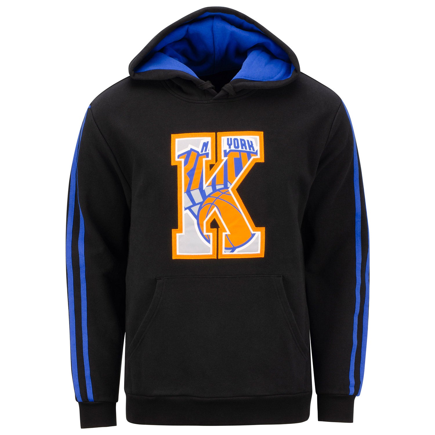 Men's New York Knicks FISSL Black All Over Logo Pullover Hoodie