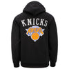 FISLL Knicks Stripe Oversized Print Hoodie In Black, Orange & Blue - Back View
