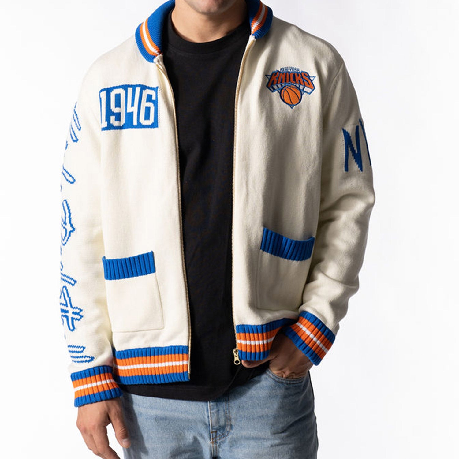 haak Vijandig Evolueren Wild Collective Knicks Jacquard Sweater | Shop Madison Square Garden