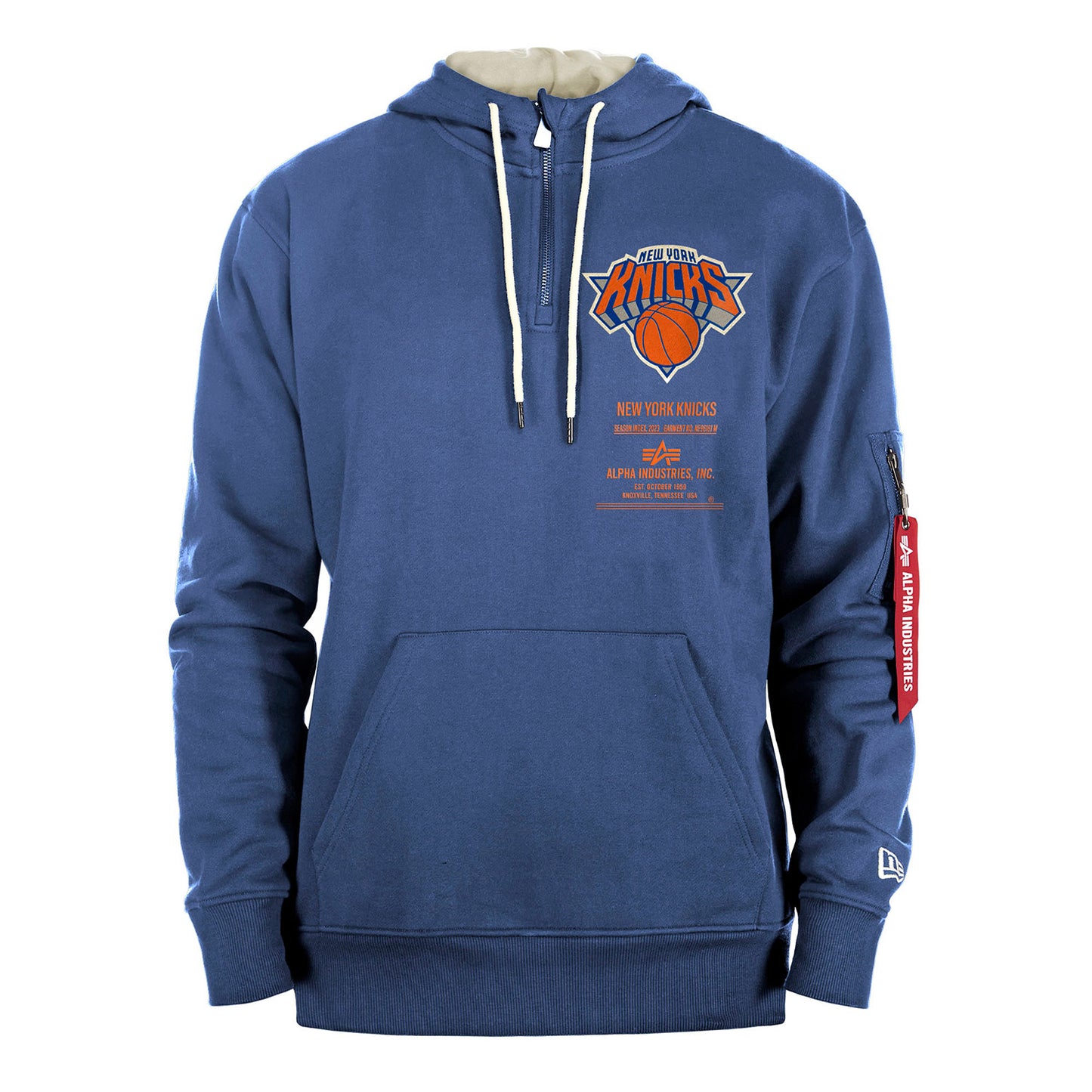 New Era Knicks Alpha Collection Hood In Blue - Front View