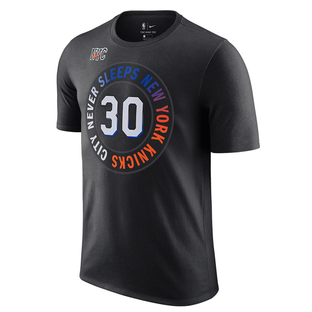 Julius Randle Nike City Edition Name & Number T-Shirt in Black - Front View